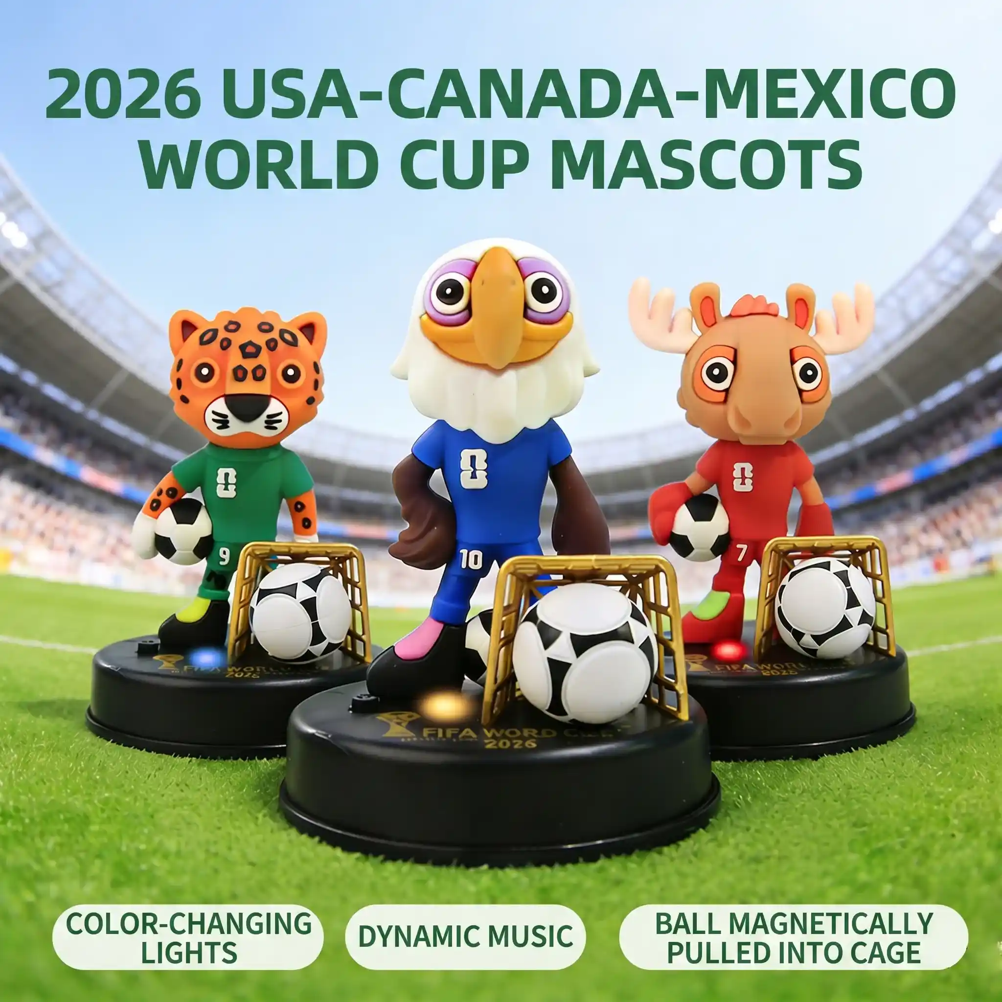 Interactive 2026 World Cup Mascot Figure with Light  Music